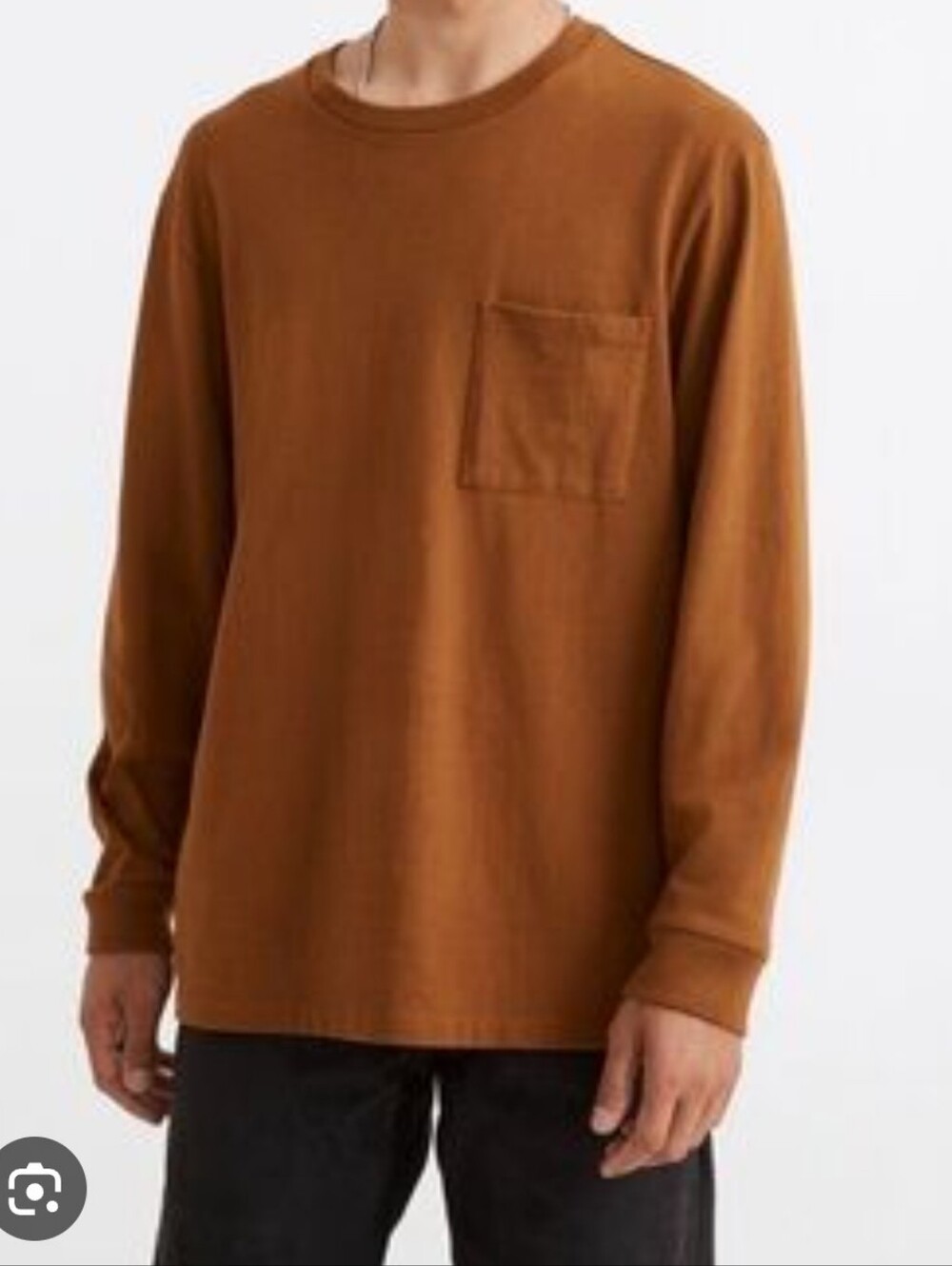Madewell Men's Long Sleeve Tee 100% Organic Cotton Rust Brow Breathable SzL